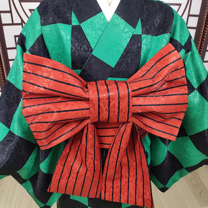 Demon Slayer Kamado Tanjirou Kids Kimono Outfits Halloween Carnival Costume Cosplay Costume