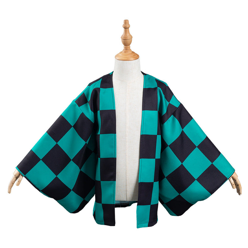 Demon Slayer: Kimetsu no Yaiba Kamado Tanjirou Kids Children Kimono Coat Cosplay Costume