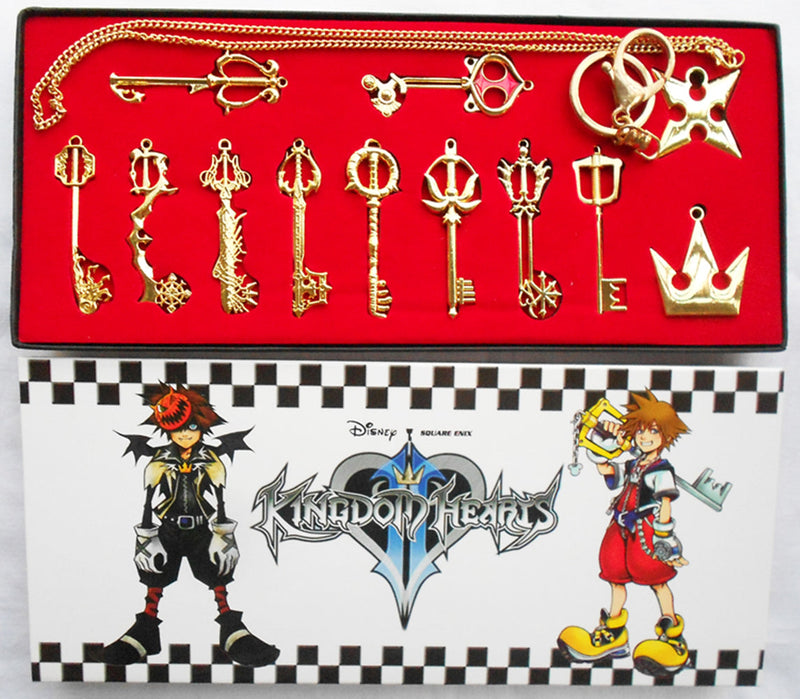 Kingdom Hearts Metal Necklace Keychain Box Collection Cosplay Accessorie