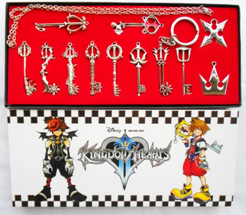 Kingdoms Hearts  Keychain Necklace Pendant Gift12Pcs Collection Sets Cosplay Accessories