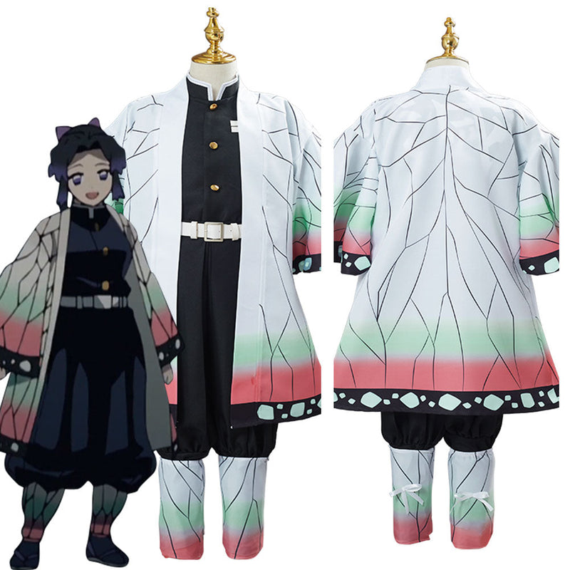 Demon Slayer Kochou Shinobu Uniform Outfit Halloween Carnival Suit Cosplay Costume for Kids Children