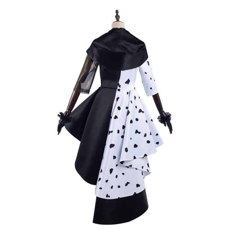 Cruella 2021 Movie Cruella Dress Outfits Halloween Carnival Suit Cosplay Costume