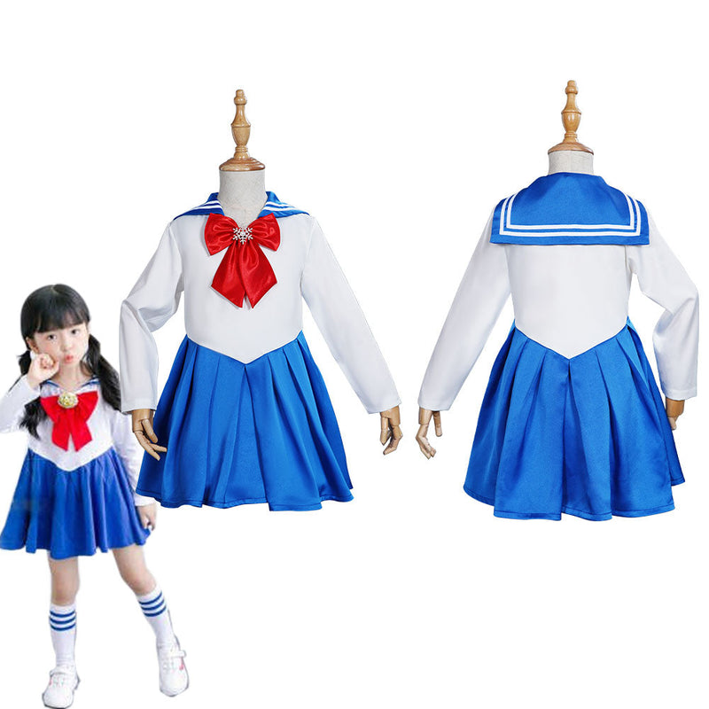 Sailor Moon Kids Girls Blue Dress Outfits Halloween Carnival Suit Cosplay Costume