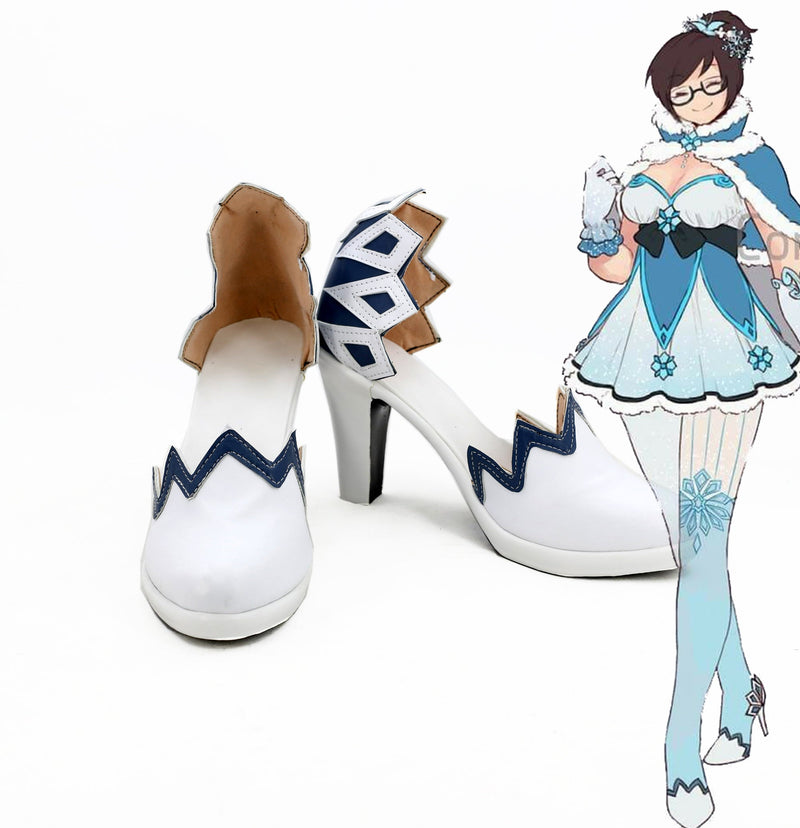 Overwatch OW MEI cosplay high heel shoes boot