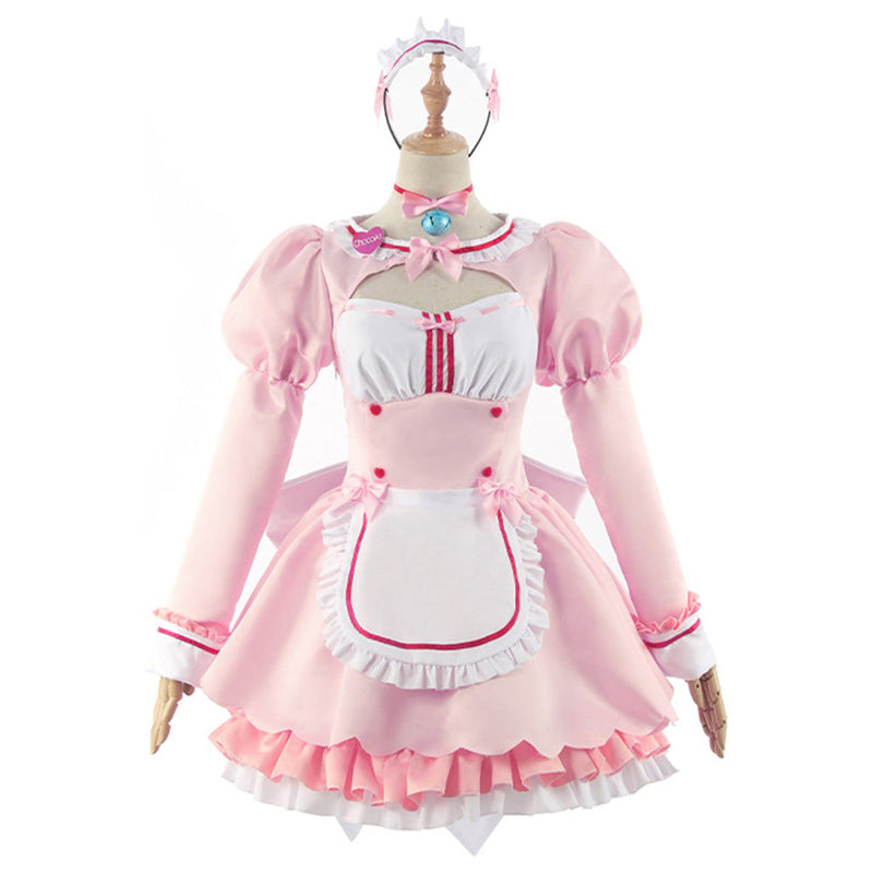 Nekopara Chocola/Vanilla Maid Dress Outfit Halloween Carnival Suit Cosplay Costume