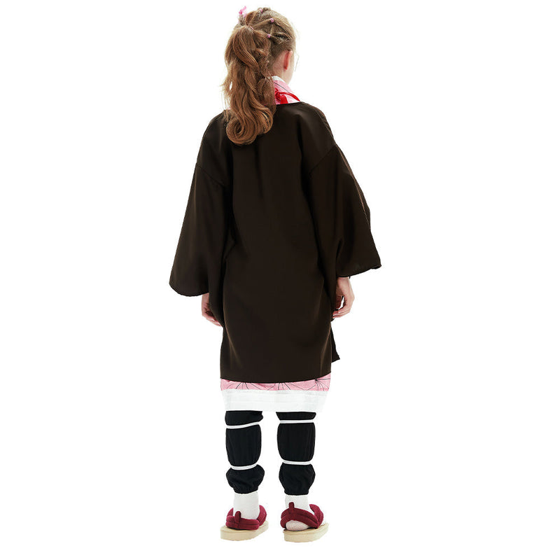 Demon Slayer: Kimetsu no Yaiba Kamado Nezuko Kids Kimono Anime Cosplay Costume