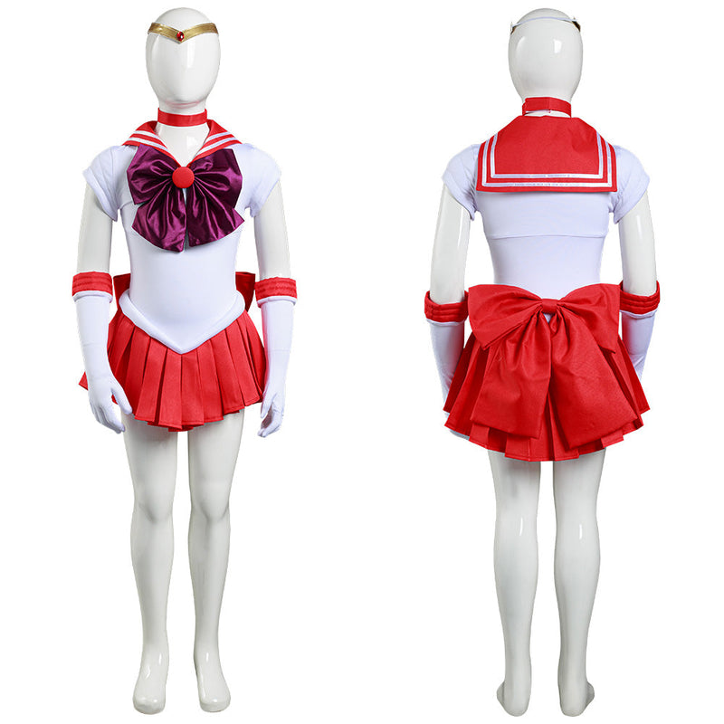 Sailor Moon Hino Rei Kids Children Girls Dress Outfits Halloween Carnival Suit Cosplay Costume