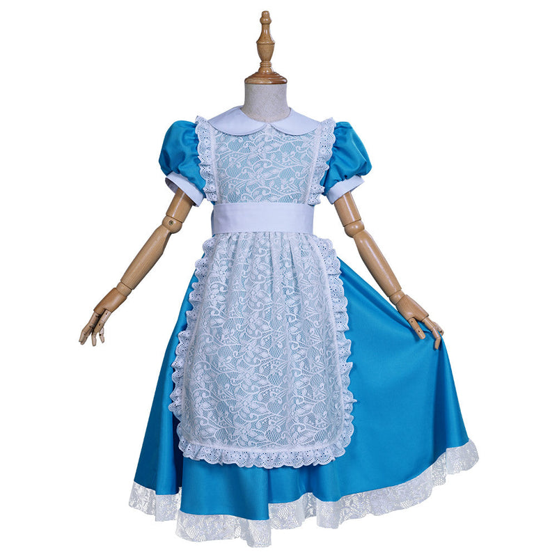 Alice in Wonderland Kids Girls Dress Apron Outfits Halloween Carnival Suit Cosplay Costume