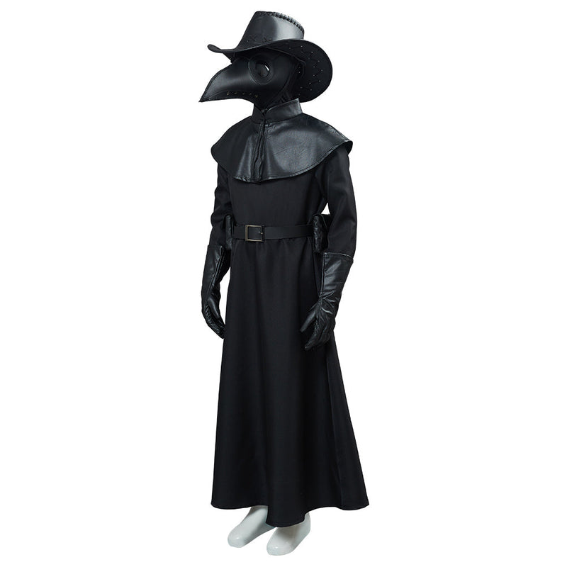 Plague Doctor Halloween Carnival Suit Outfit for Kids Children Cosplay Costume