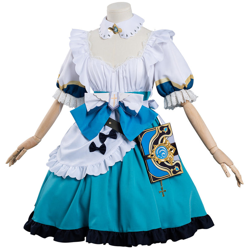 Genshin Impact Barbara Maid Dress Outfits Halloween Carnival Suit Cosplay Costume