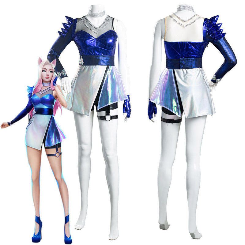 League of Legends LOL KDA Ahri The Nine-Tailed Fox Women Dress Outfits Halloween Carnival Suit Cosplay Costume