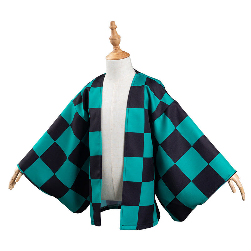 Demon Slayer: Kimetsu no Yaiba Kamado Tanjirou Kids Children Kimono Coat Cosplay Costume