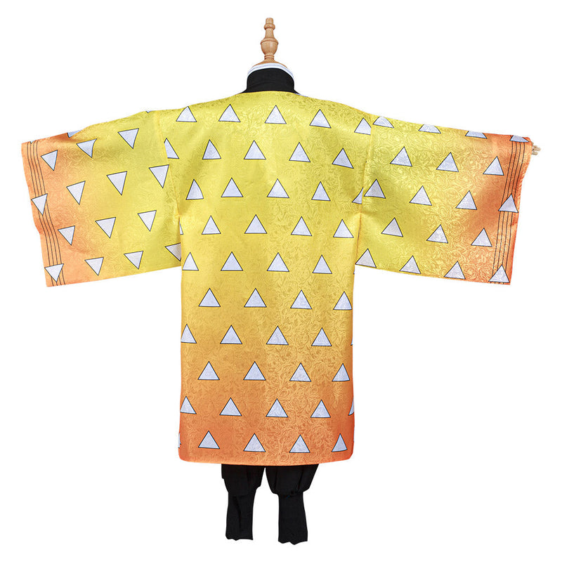 Demon Slayer: Kimetsu no Yaiba Agatsuma Zenitsu Kids Children Cosplay Costume