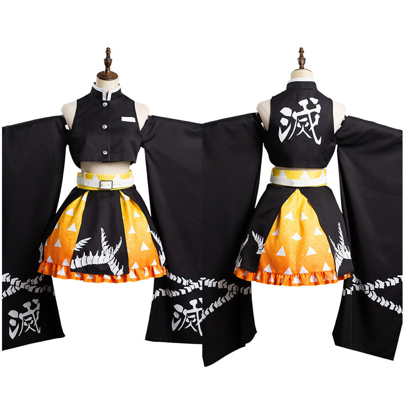 Anime Demon Slayer: Kimetsu no Yaiba  Agatsuma Zenitsu Original Design Cosplay Costume