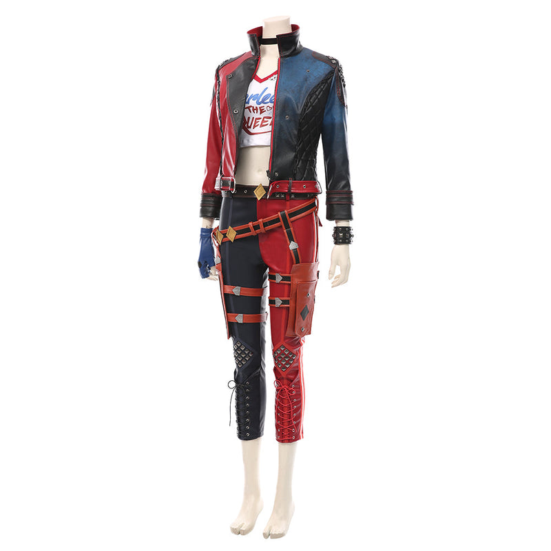 Suicide Squad: Kill the Justice League-Harleen Quinzel T-shirt Pants Outfits Halloween Carnival Suit Cosplay Costume