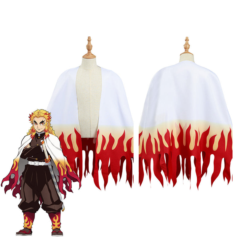 Demon Slayer: Kimetsu no Yaiba Rengoku Kyoujurou Kids Cloak Coat Halloween Carnival Suit Cosplay Costume