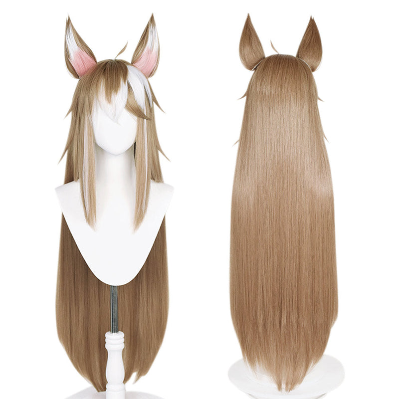 Genshin Impact Ms Hina/Gorou Heat Resistant Synthetic Hair  with Ear Cosplay Wig