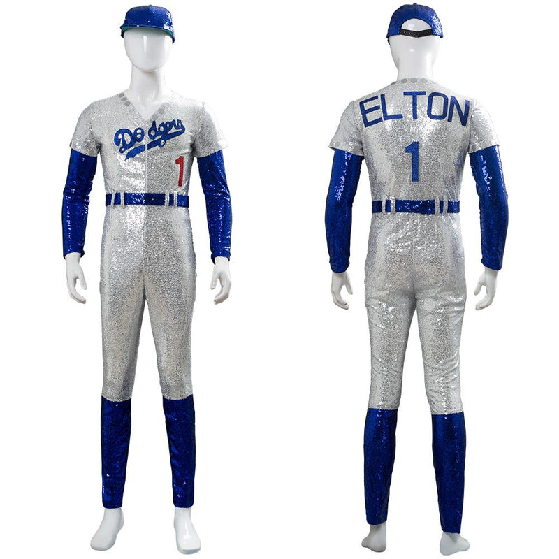 Rocketman Elton John Dodgers Baseball Uniform Cosplay Costume