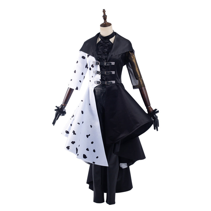 Cruella 2021 Movie Cruella Dress Outfits Halloween Carnival Suit Cosplay Costume