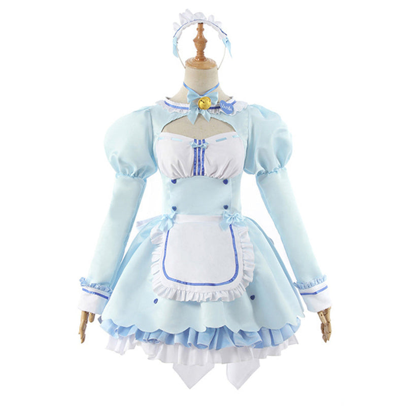 Nekopara Chocola/Vanilla Maid Dress Outfit Halloween Carnival Suit Cosplay Costume