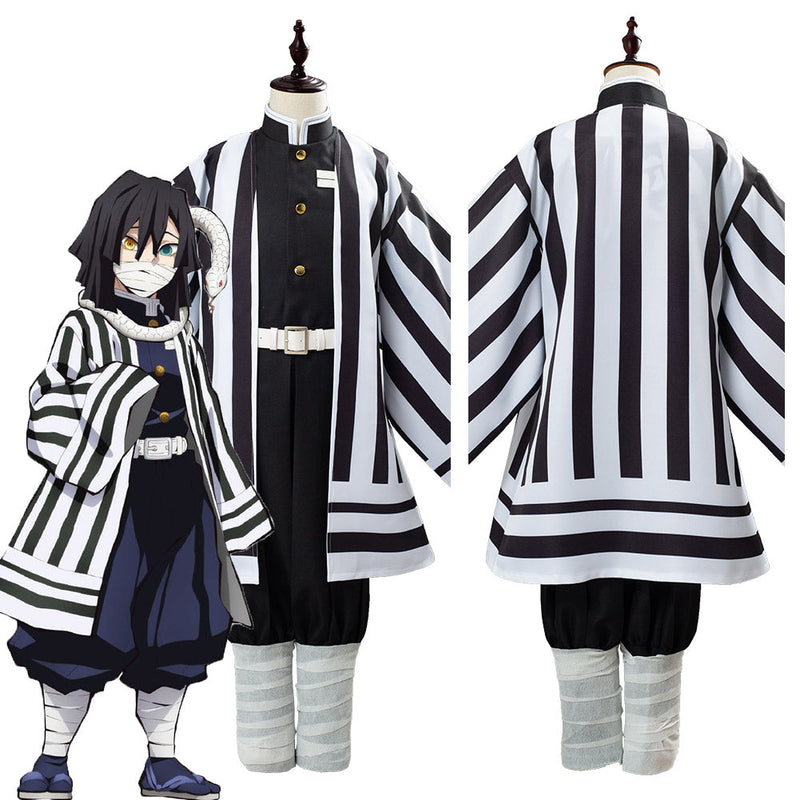 Anime Demon Slayer Kimetsu no Yaiba Iguro Obanai Uniform Outfit Cosplay Costume for Kids Children