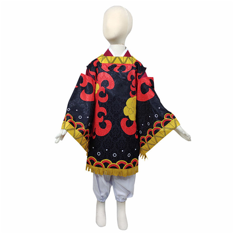 Demon Slayer Kamado Tanjuurou Kids Kimono Outfits Halloween Carnival Costume Cosplay Costume