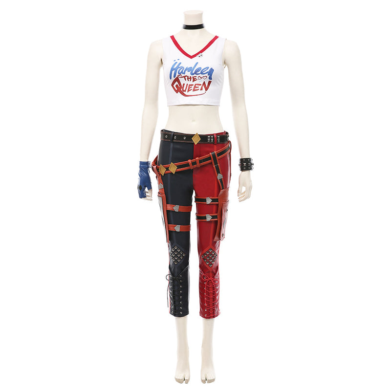 Suicide Squad: Kill the Justice League-Harleen Quinzel T-shirt Pants Outfits Halloween Carnival Suit Cosplay Costume