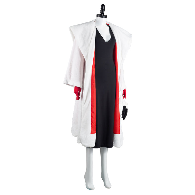 Cruella De Vil Dress Outfits Halloween Carnival Suit Cosplay Costume