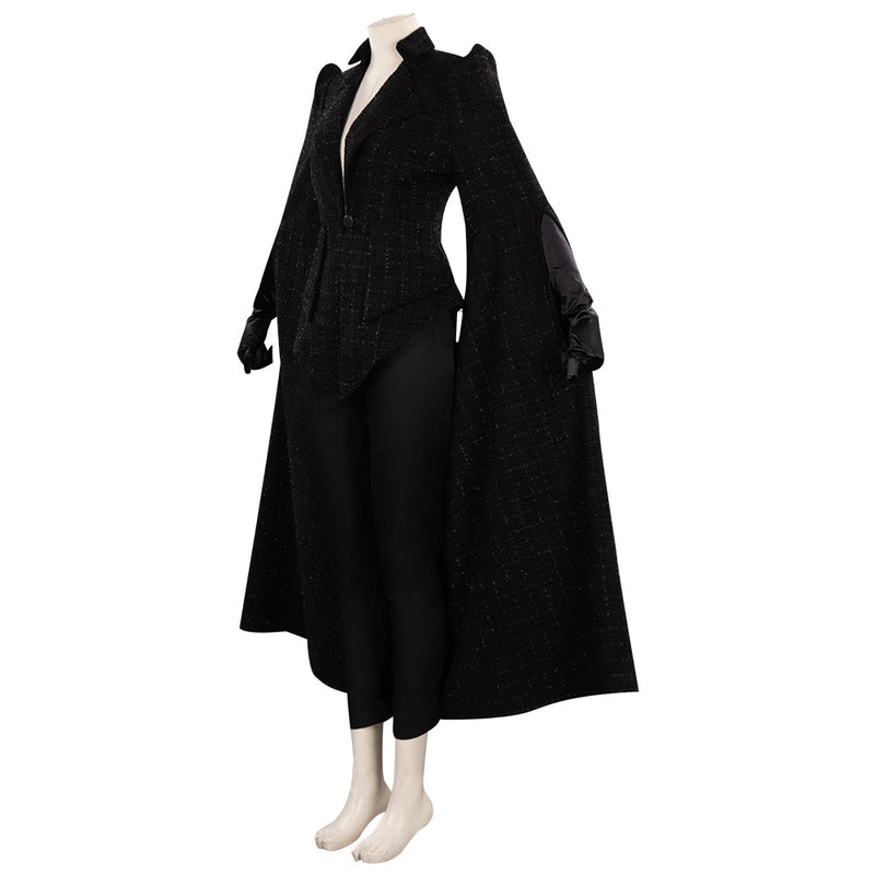 Cruella Black Coat Outfits Halloween Carnival Suit Cosplay Costume