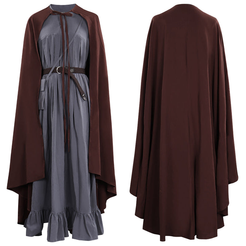 Gandalf Black Long Robe Cloak Outfits Halloween Carnival Suit Cosplay Costume