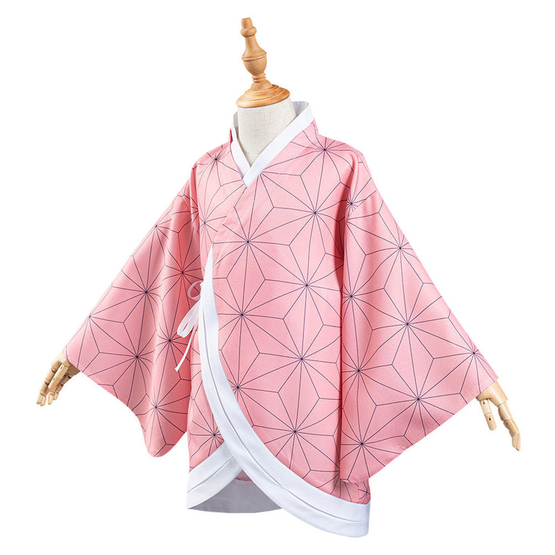 Demon Slayer: Kimetsu no Yaiba Kamado Nezuko Kids Children Kimono Coat Cosplay Costume