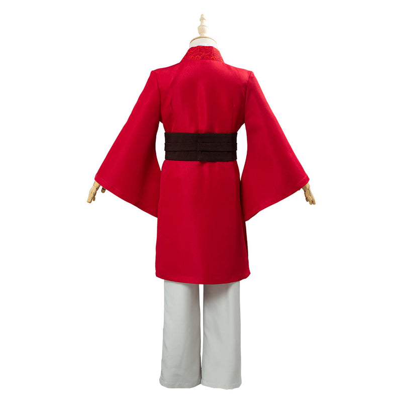 Movie Mulan 2020 Princess Hua Mulan Red Fancy Dress Chinese Han Fu Kids/Children Halloween Carnival Outfit Cosplay Costume