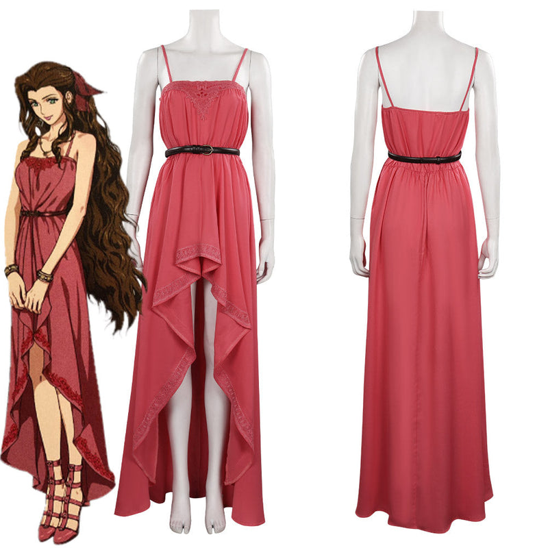 Final Fantasy VII FF7 Remake Aeris Aerith Gainsborough Dress Halloween Carnival Suit Cosplay Costume