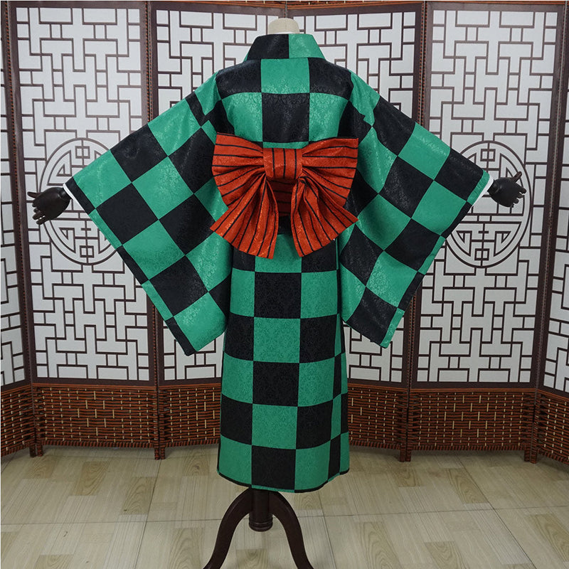 Demon Slayer Kamado Tanjirou Women Kimono Outfits Halloween Carnival Costume Cosplay Costume