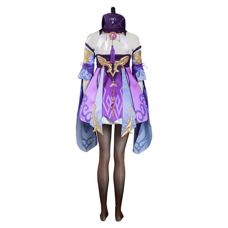 Game Genshin Impact Keqing Dress Outfits Halloween Carnival Suit Cosplay Costume