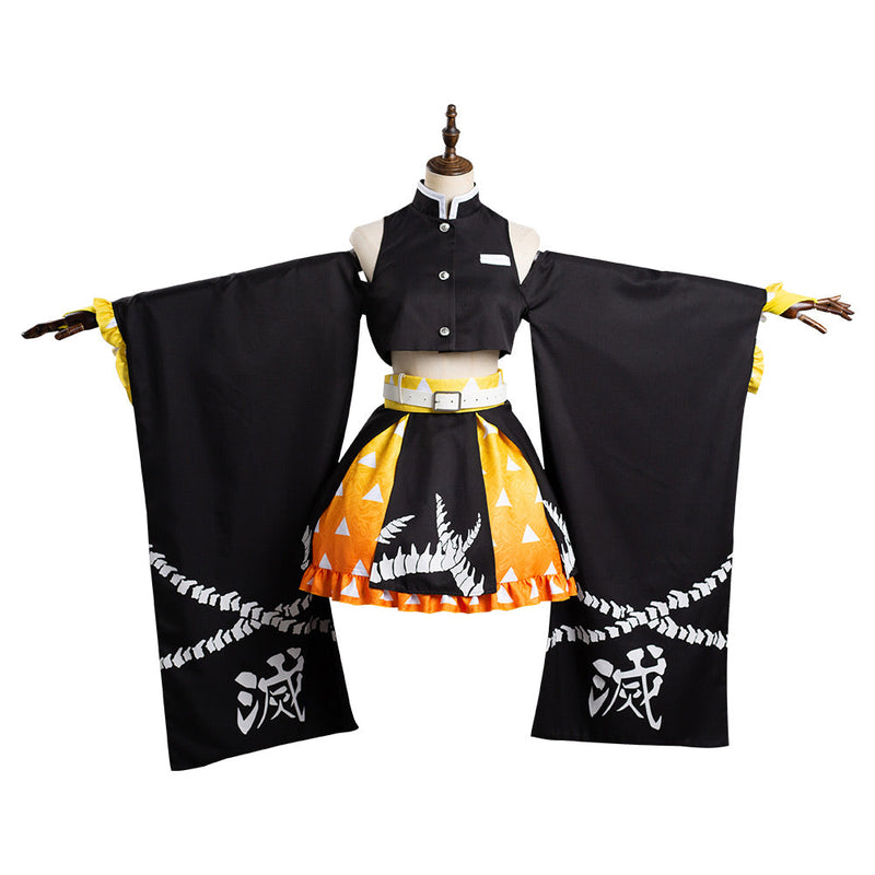 Anime Demon Slayer: Kimetsu no Yaiba  Agatsuma Zenitsu Original Design Cosplay Costume