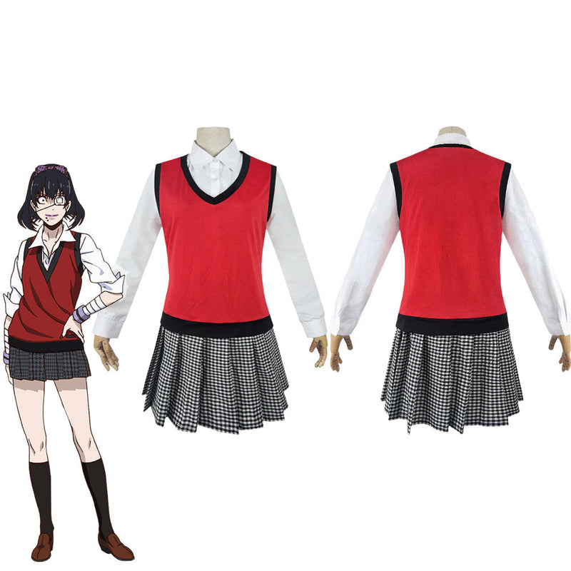 Kakegurui Midari Ikishima Women School Uniform Outfits Halloween Carnival Suit Cosplay Costume