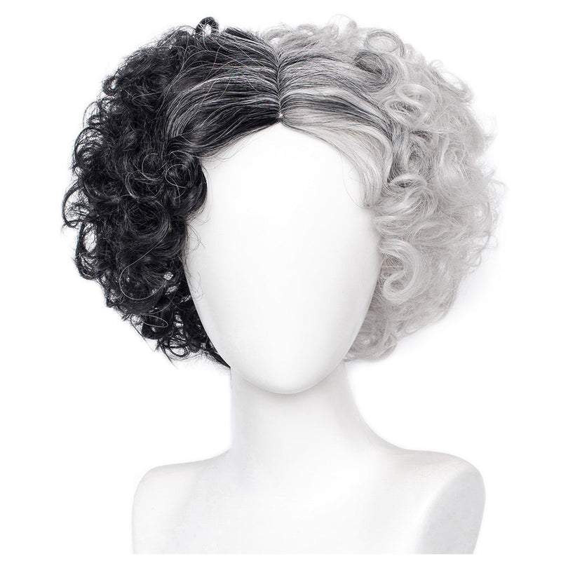 Cruella de Vil Estella Heat Resistant Synthetic Hair Carnival Halloween Party Props Cosplay Wig