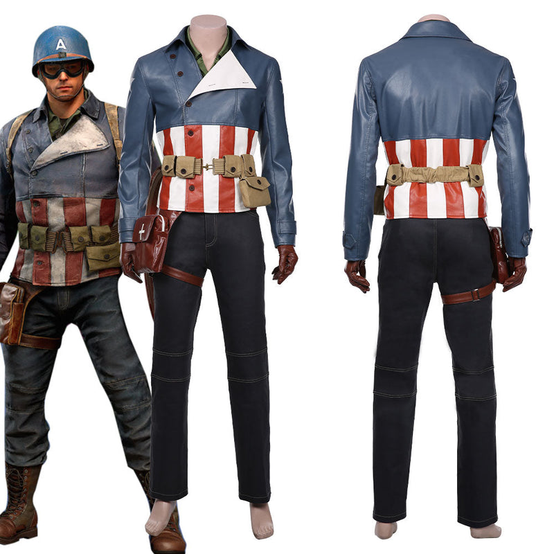 Avengers game-Captain America Coat Jacket Outfits Halloween Carnival Suit Cosplay Costume