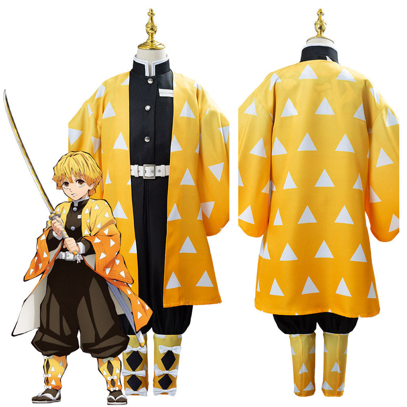 Demon Slayer: Kimetsu no Yaiba Agatsuma Zenitsu Cosplay Costume for Kids Children