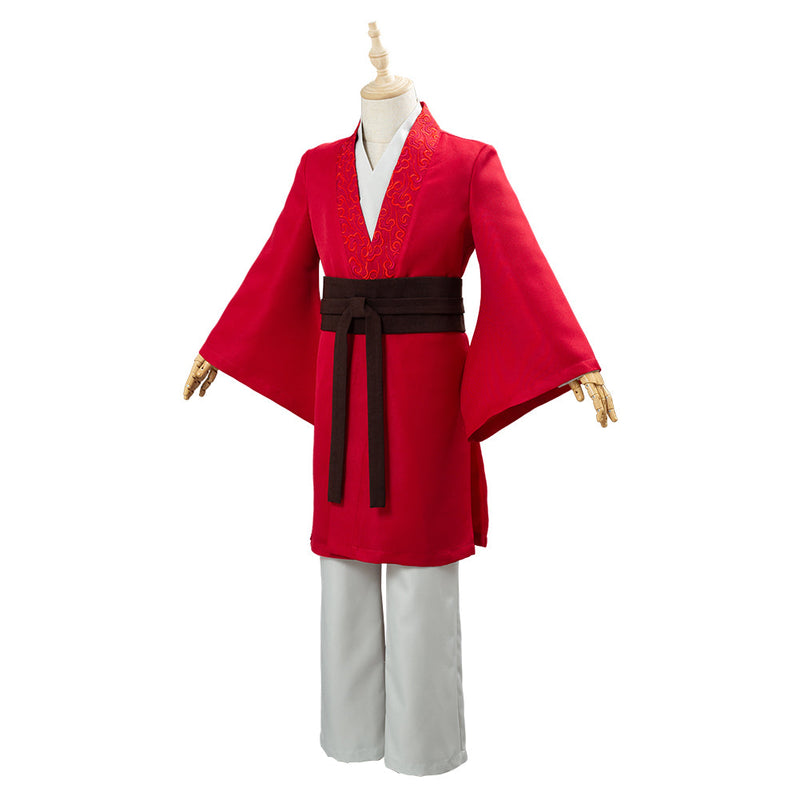 Movie Mulan 2020 Princess Hua Mulan Red Fancy Dress Chinese Han Fu Kids/Children Halloween Carnival Outfit Cosplay Costume