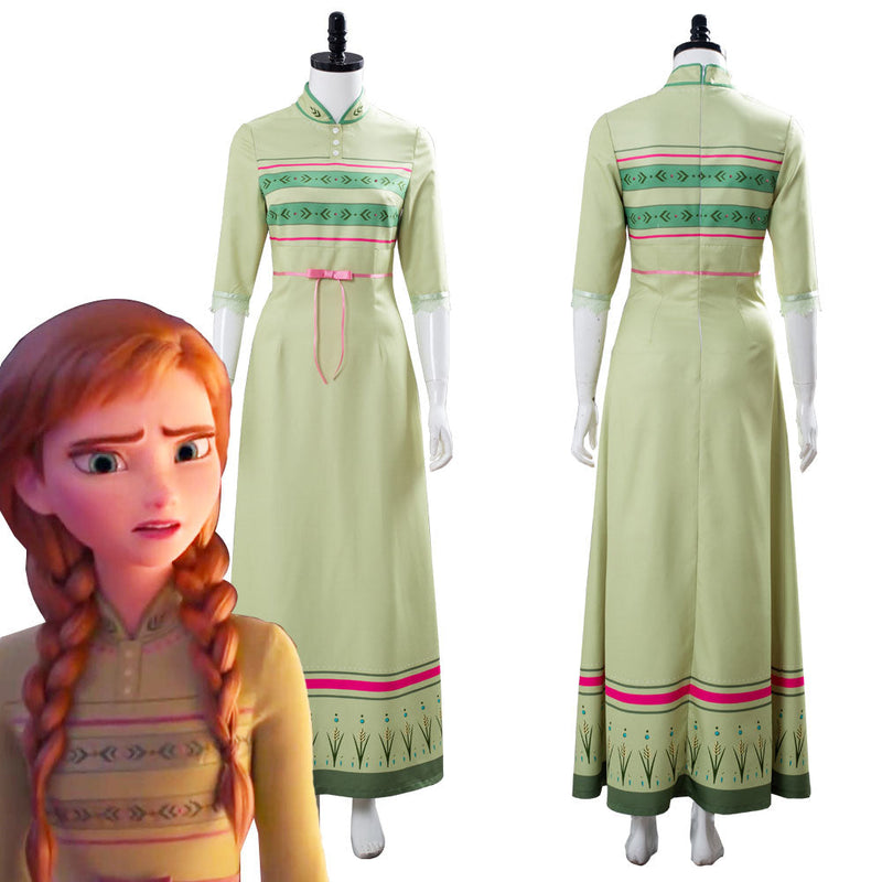 Frozen 2 Anna Nightgown Gown Green Arendelle Bedroom Dress Cosplay Costume