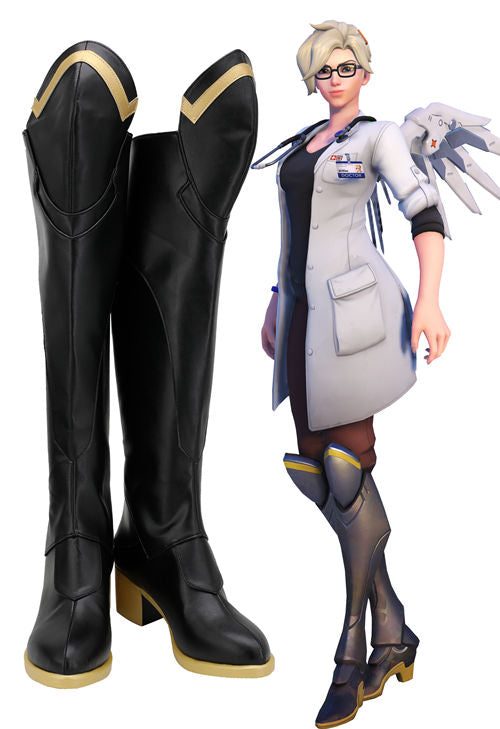 OW Overwatch Mercy Angela Dr. Ziegler Skin Cosplay Shoes