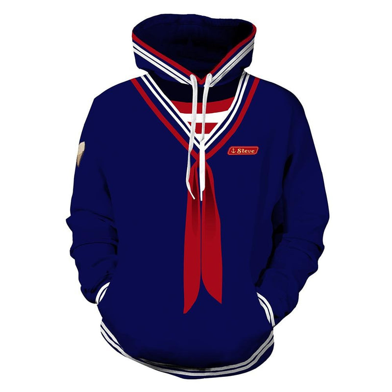 Stranger Things Scoops Ahoy Steve Cosplay Costume Pullover Hoodie