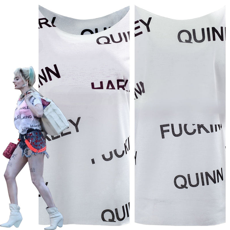 Birds of Prey Harley Quinn Top Women Summer T-shirt Cosplay Costume