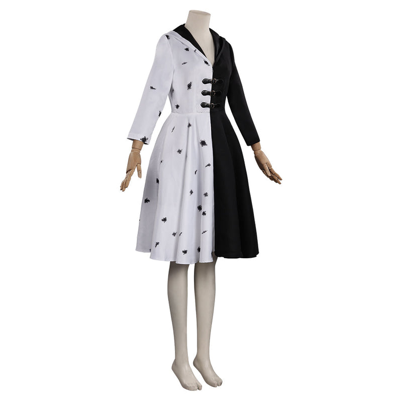 Cruella Dress Outfits Halloween Carnival Suit Cosplay Costume