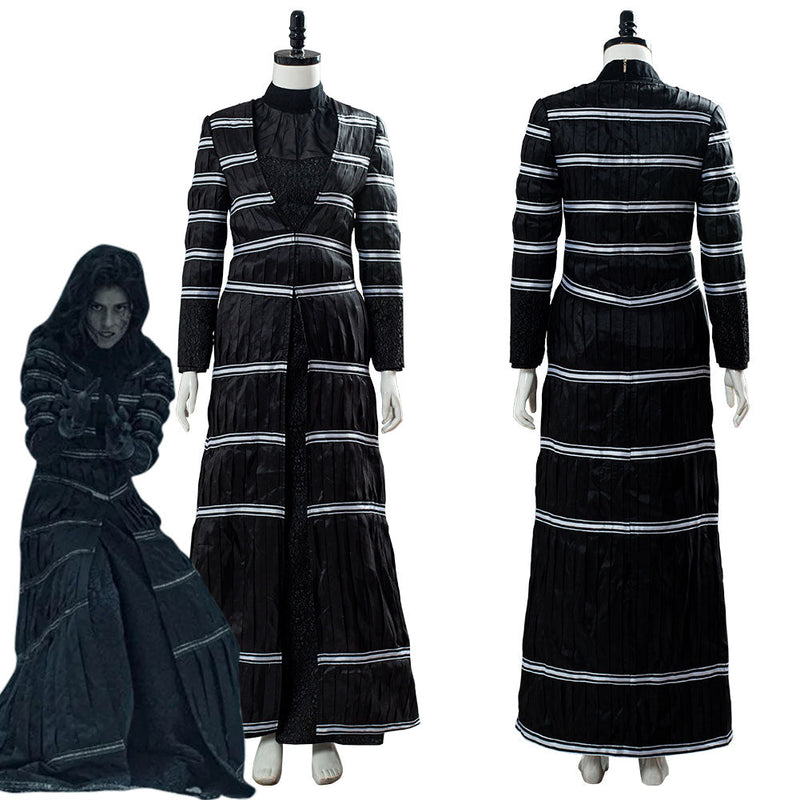 The Witcher Yennefer of Vengerberg Blouse Trousers Set Stripe Black Thin Coat Cosplay Costume