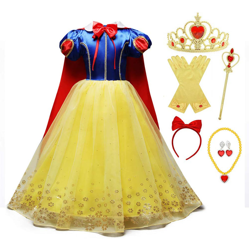 Snow White and the Seven Dwarfs Snow White Dress Kids Children Cosplay Costume