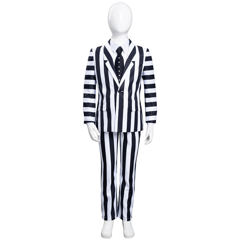 Beetlejuice Kids Children Striped Uniform Pants Halloween Carnival Suit Cosplay Costume