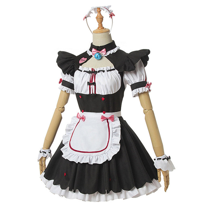 Nekopara Chocola Vanilla Women Sexy Cat Maid Servant Dress Cosplay Costume